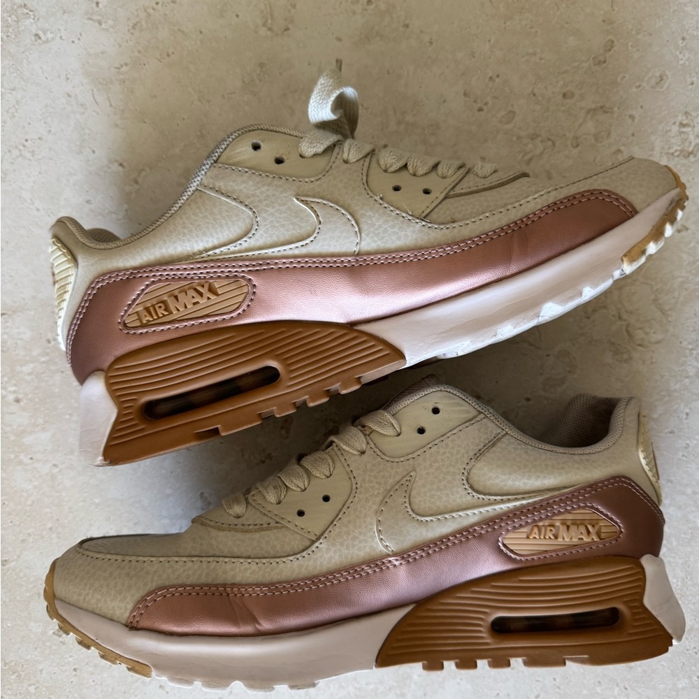 Nike Air Max Women's Sneakers - Cream and Rose Gold - Picture 2 of 8